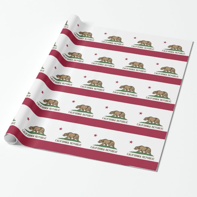 Papier mit der Flagge Kaliforniens Geschenkpapier (Ungerollt)