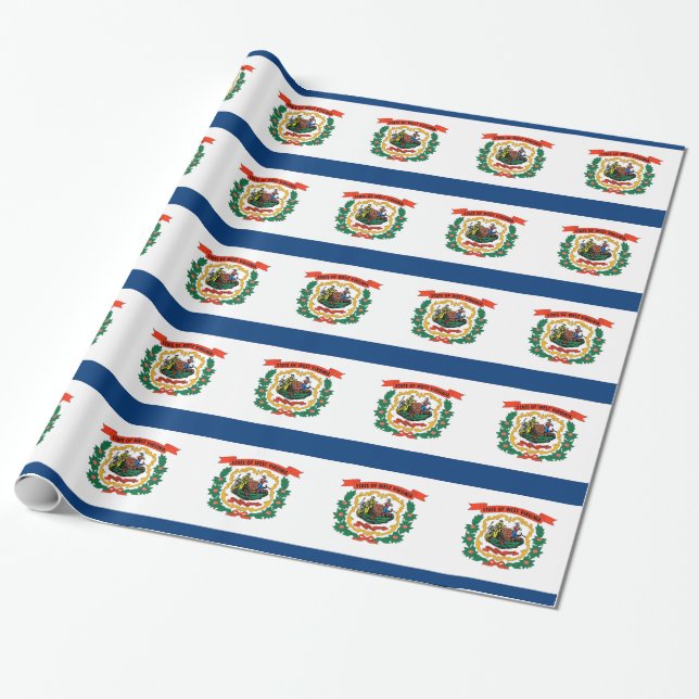 Papier mit der Flagge von West Virginia Geschenkpapier (Ungerollt)