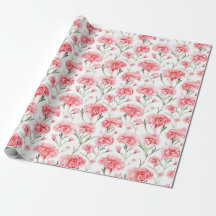 Papier mit floralen Aquarellfarben - Nelken