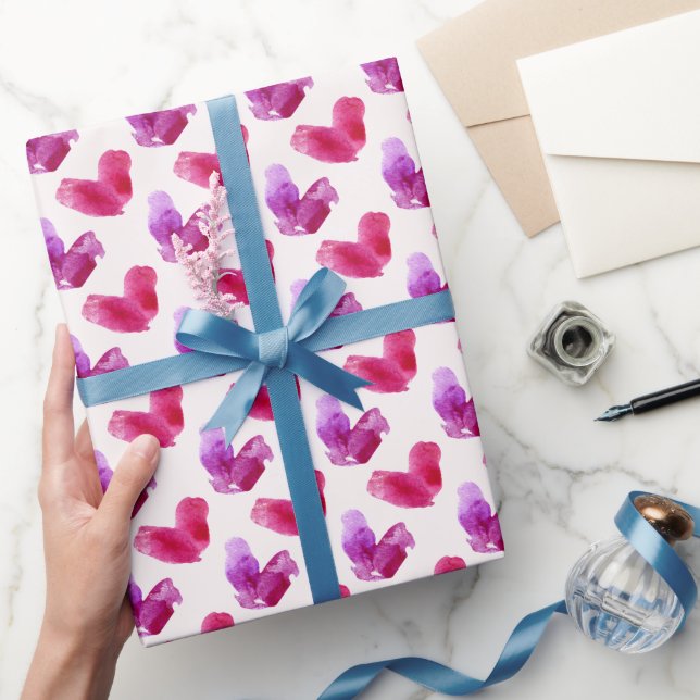 Papier mit herzförmigen Fingerabdrücken Geschenkpapier (Schenken)