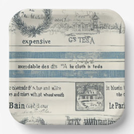 Papier mit Nautikdetails Pappteller