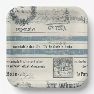 Papier mit Nautikdetails Pappteller
