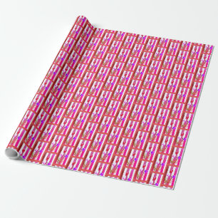 PAPIER MIT PINKEN, ROTEN UND LILA TULIPS. GESCHENKPAPIER
