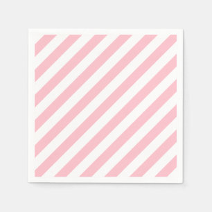 Papier mit rosa und weißem, diagonalen Streifen Serviette