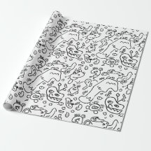Papier mit schwarz-weißem Doodle