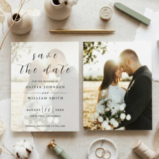 Papier Modern Elegant Photo Wedding Save the Date