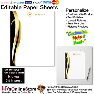 Papier Modern Minimalist Gold Black White Paper Sheet