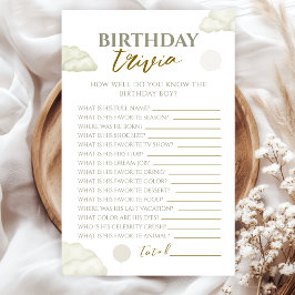 Papier Modern Minimalist Neutral Gold Birthday Boy Trivia