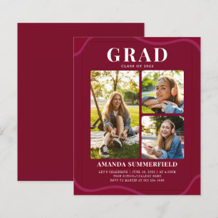 Papier Moderne 2025 Burgundy Grad Photo Party