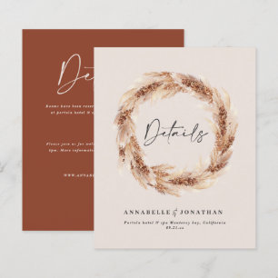 Papier Moderne boho grange pampas herbe détails mariage