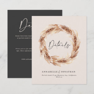 Papier Moderne boho grange pampas herbe détails mariage t