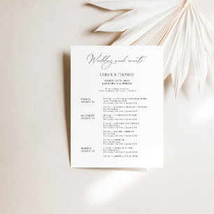 Papier Moderne Elégant Mariage Week-end Bienvenue Itinéra