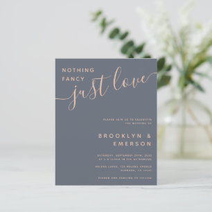 Papier Moderne minimaliste bleu Faire-part de mariage b