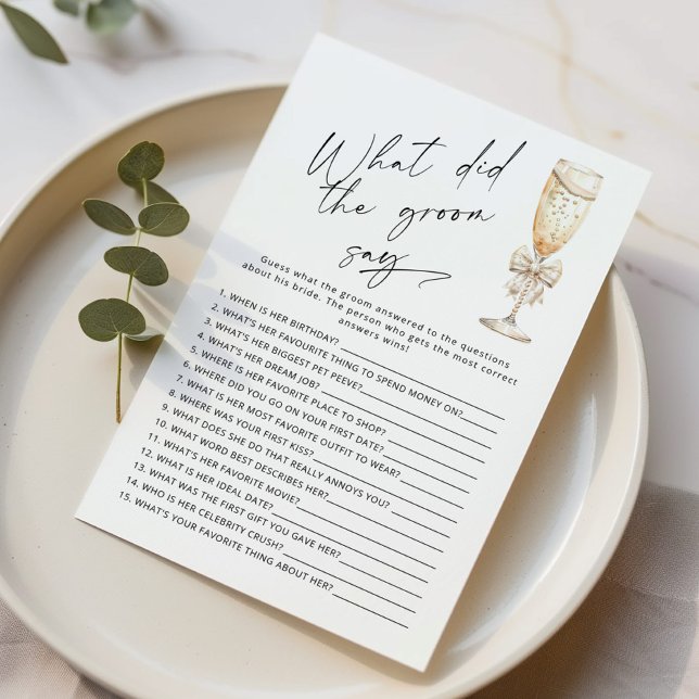 Papier Moderne Qu'est-ce que le marié a dit jeu de douche (Créateur téléchargé)