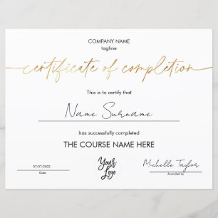 Papier Moderne simple certificat d'achèvement Ajouter un 