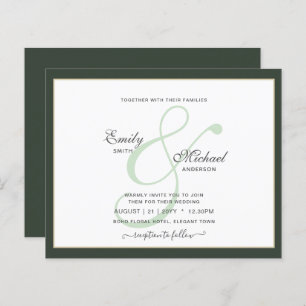 Papier Moderne Vintage Ampersand Typographie Mariage QR c