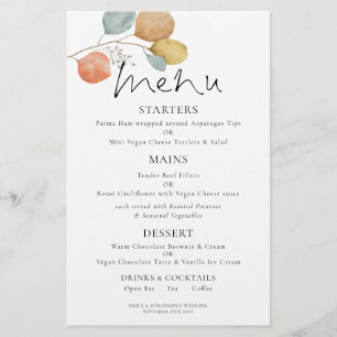 PAPIER Modernes Hochzeitsmenü für Wasserfarben