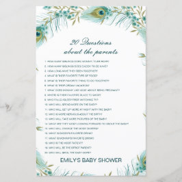 Papier Modifiable 20 Questions sur le Baby shower des par