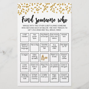 Papier Modifier Trouver Quelqu'Un Qui Joue Bingo jeu