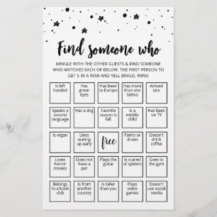 Papier Modifier Trouver Quelqu'Un Qui Joue Bingo jeu