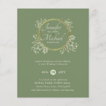 MOINS CHER Faire-part de mariage Verdure Wreath BU