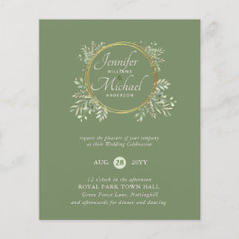 Papier MOINS CHER Faire-part de mariage Verdure Wreath BU