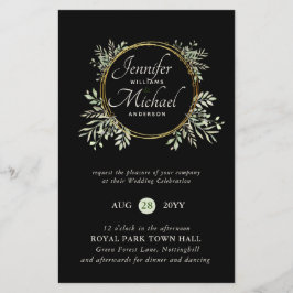 Papier MOINS CHER Faire-part de mariage Verdure Wreath BU