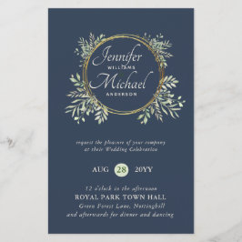 Papier MOINS CHER Faire-part de mariage Verdure Wreath BU