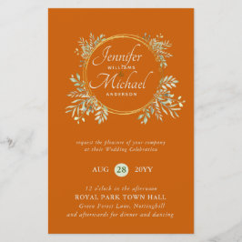 Papier MOINS CHER Faire-part de mariage Verdure Wreath BU