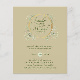 Papier MOINS CHER Faire-part de mariage Verdure Wreath BU