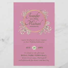 Papier MOINS CHER Faire-part de mariage Verdure Wreath BU