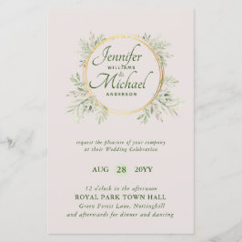 Papier MOINS CHER Faire-part de mariage Verdure Wreath BU