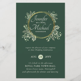 Papier MOINS CHER Faire-part de mariage Verdure Wreath BU