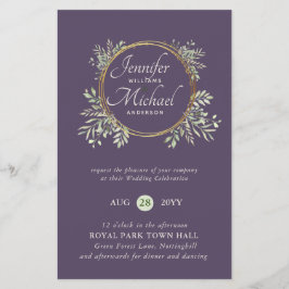 Papier MOINS CHER Faire-part de mariage Verdure Wreath BU