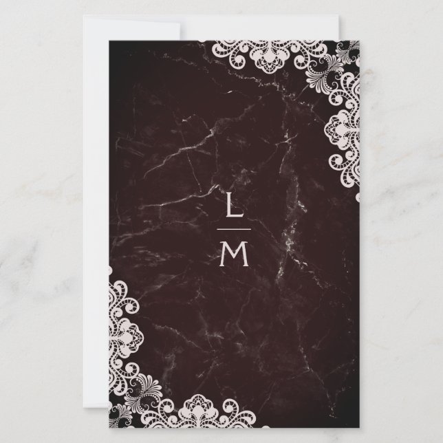 Papier Moins cher Lace effet Classic Initiales Mariage (Devant)