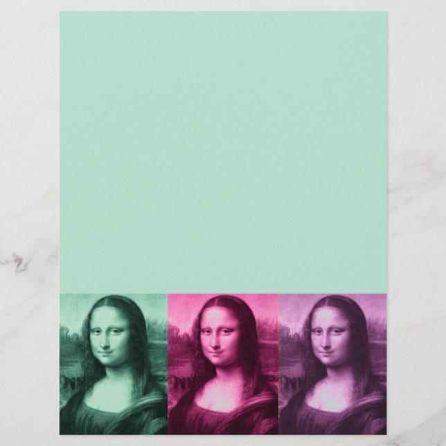 Papier Mona Lisa Rose vert violet (Devant)