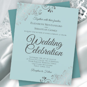 Papier Monnaie et Turquoise Frilly BUDGET Faire-part de m