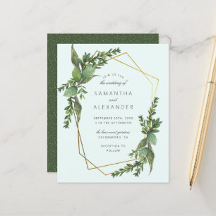 Papier Monnaie verte Budget & Mariage géométrique Or