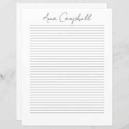 Papier Monogram Chic Script Name Stationery Paper
