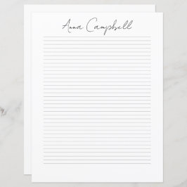 Papier Monogram Chic Script Name Stationery Paper