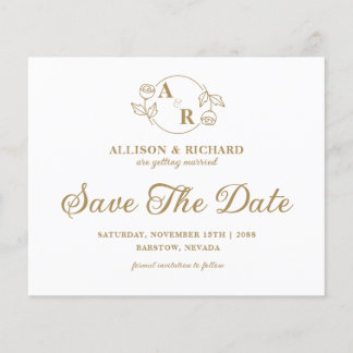 Papier Monogramme classique élégant, mariage Enregistrer