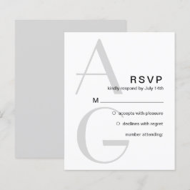 Papier Monogramme élégant. Mariage moderne simple RSVP