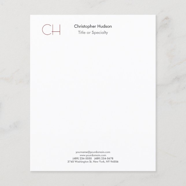 Papier Monogramme initial minimaliste moderne Plaque simp (Devant)