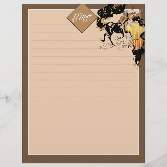 Papier Monogramme Silhouette Stylisé (Devant)