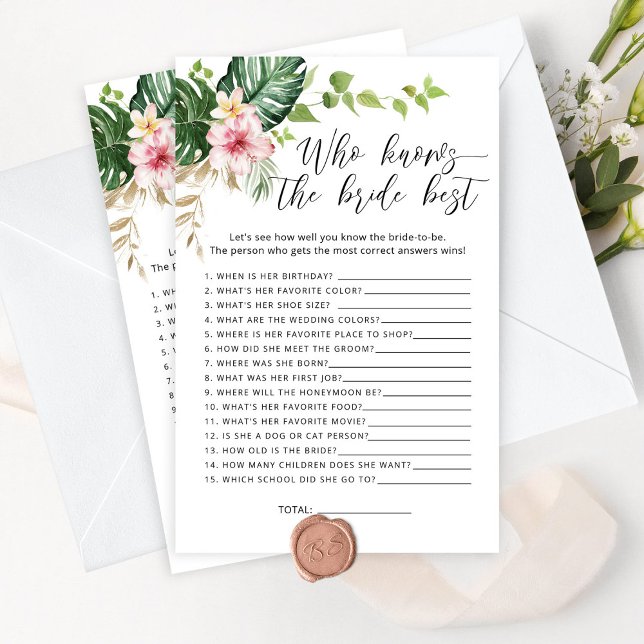 Papier Monstère tropicale Qui connaît la mariée meilleur  (Créateur téléchargé)