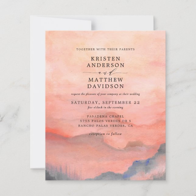 Papier Montagne Sunset Budget (Devant)