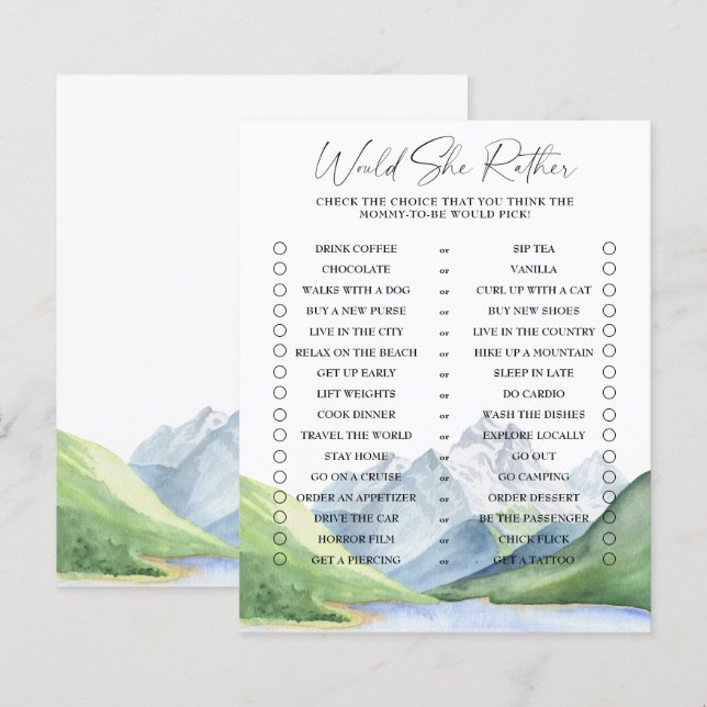 Papier Montagnes - Elle Préférerait Jouer (Devant / Derrière)