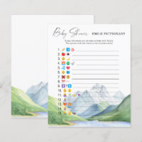 Montagnes - jeu de pictionary emoji baby shower