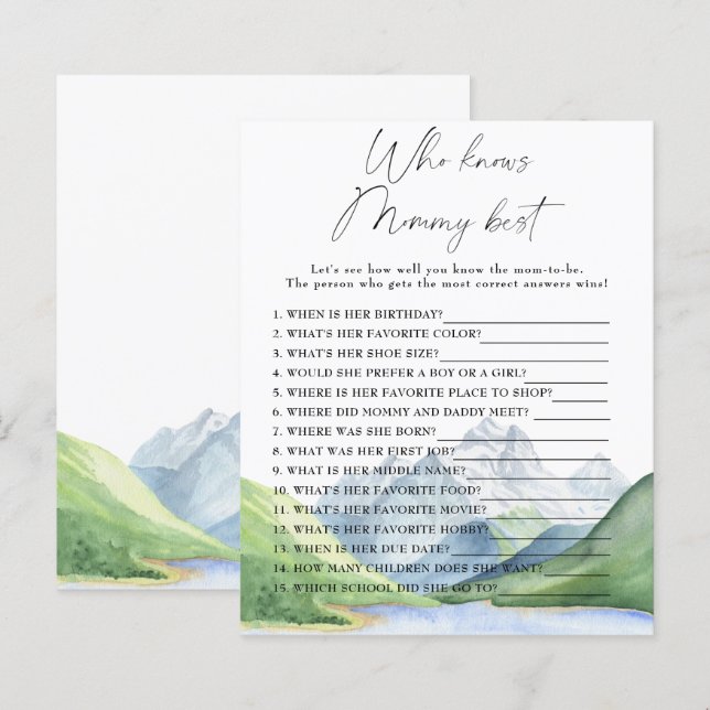 Papier Montagnes - Qui connaît maman mieux (Devant / Derrière)