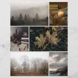 Papier Moody November themed Collage Scrapbooking Paper